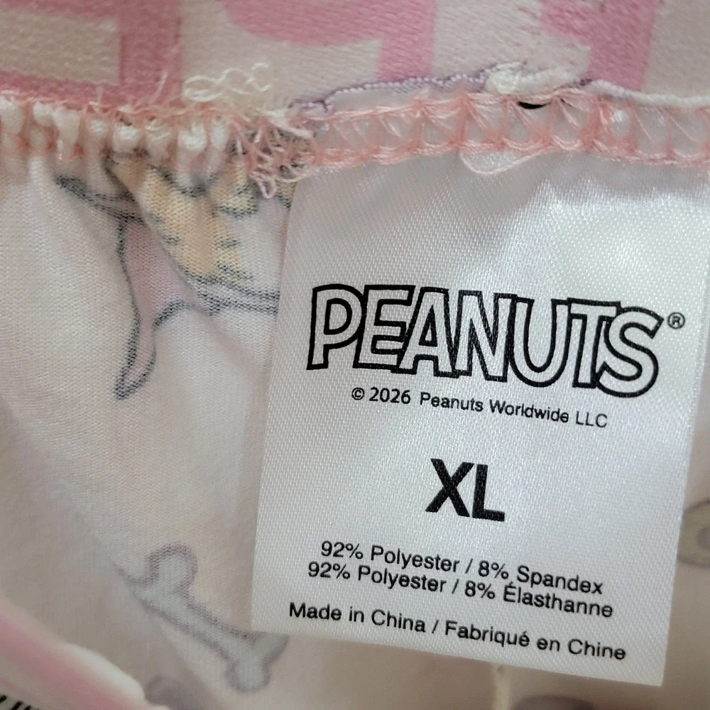 NEW Peanuts Snoopy Woodstock Halloween Wizard Soft Pajama Lounge Pants Cream XL